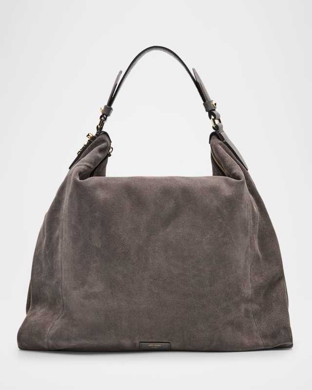 Zip Suede Hobo Bag
